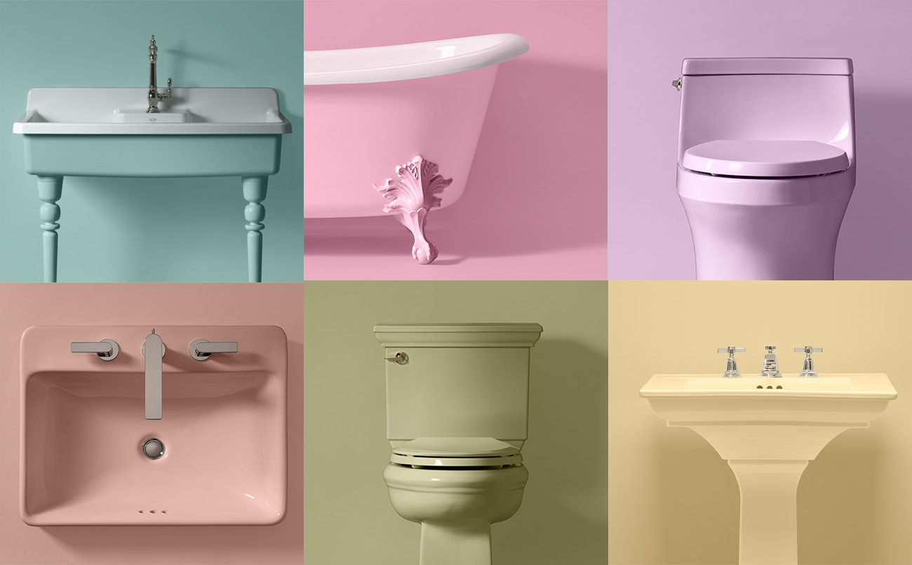 pastel bathtubs and sinks