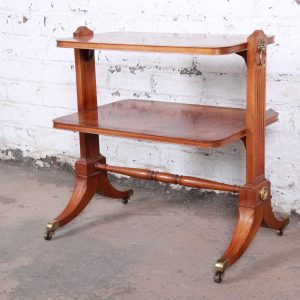 Baker Furniture Georgian Banded Mahogany Two-Tier Side Table