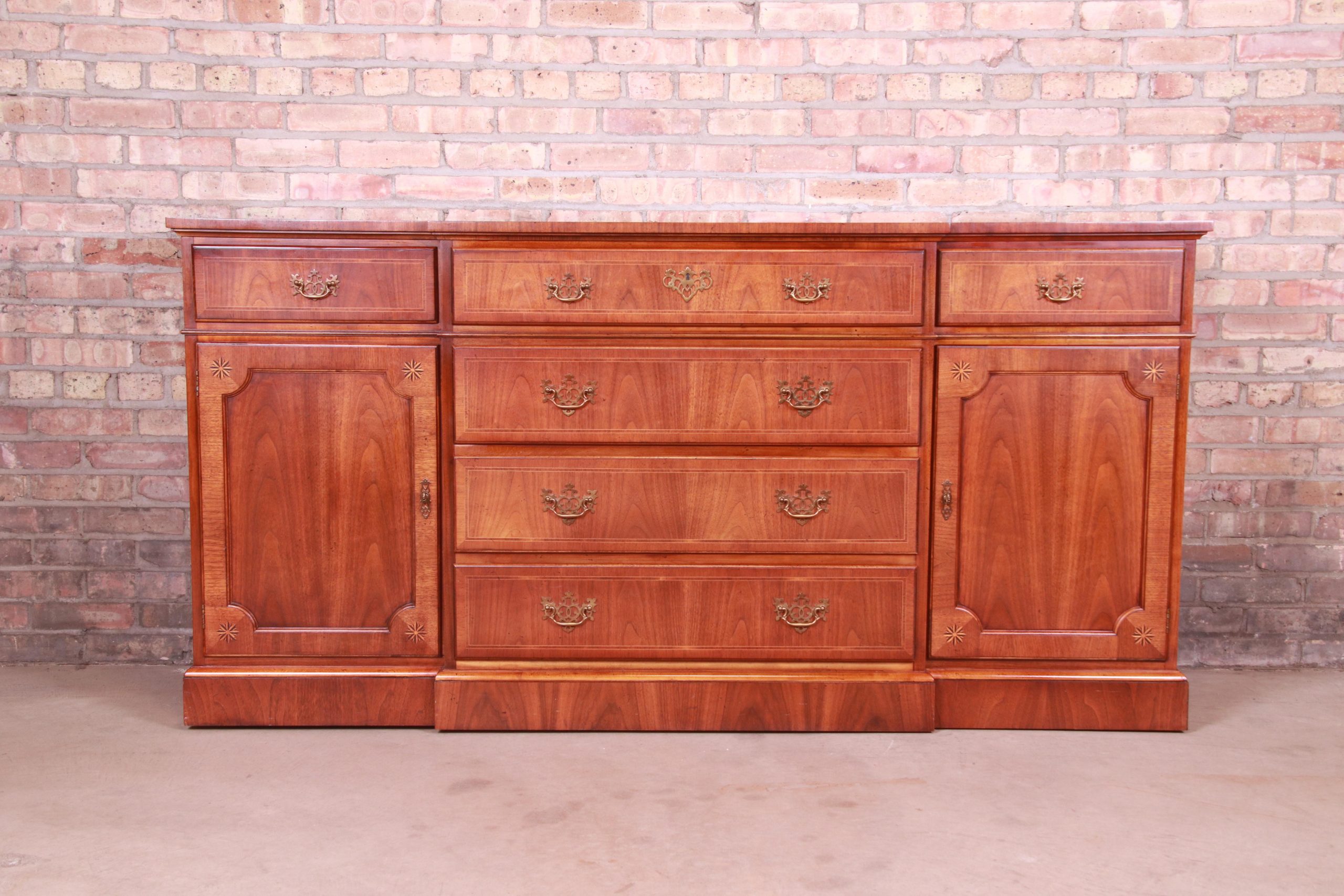 Baker Furniture Georgian Mahogany Sideboard or Bar Cabinet