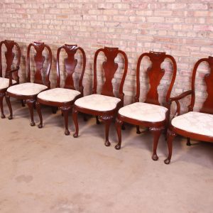 Baker Furniture Historic Charleston Carved Mahogany Dining Chairs, Set of Six