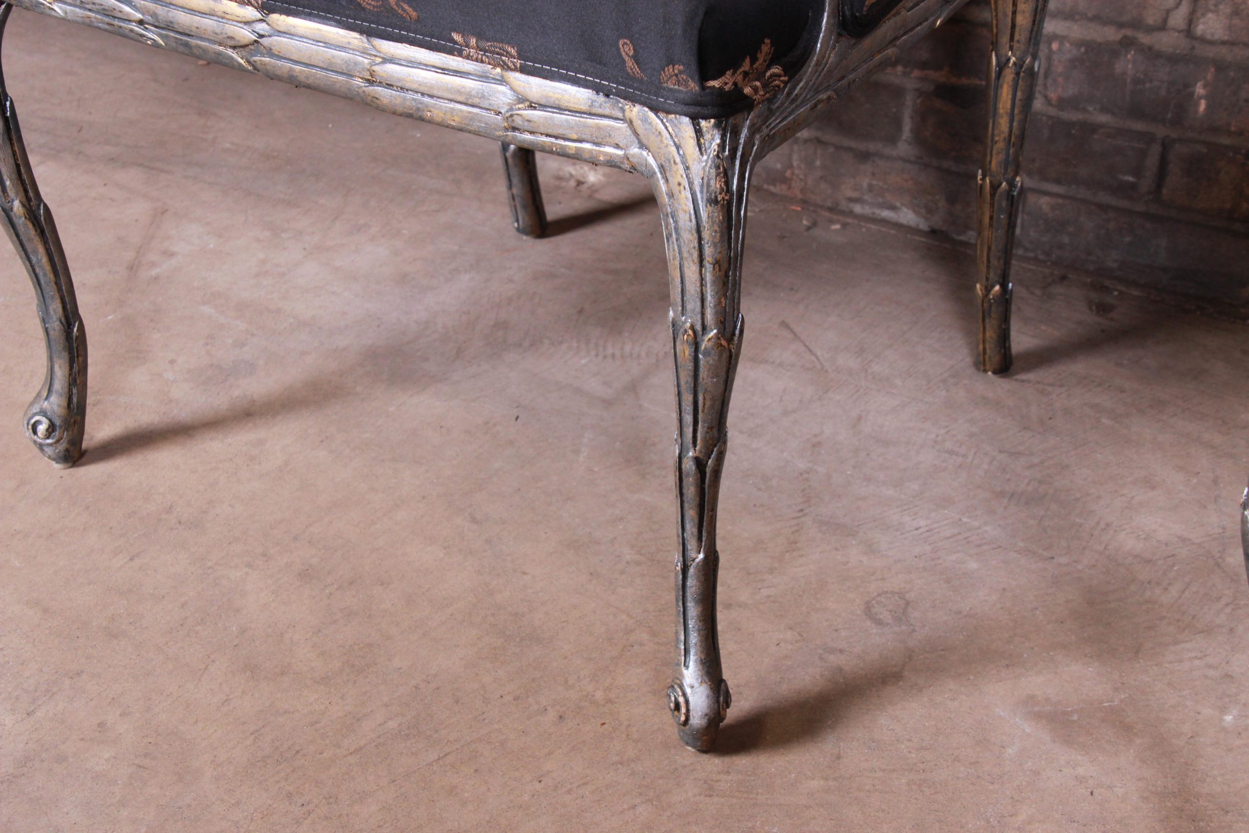 Baker Furniture Louis XV Silver Gilt Fauteuils, Pair - Image 8
