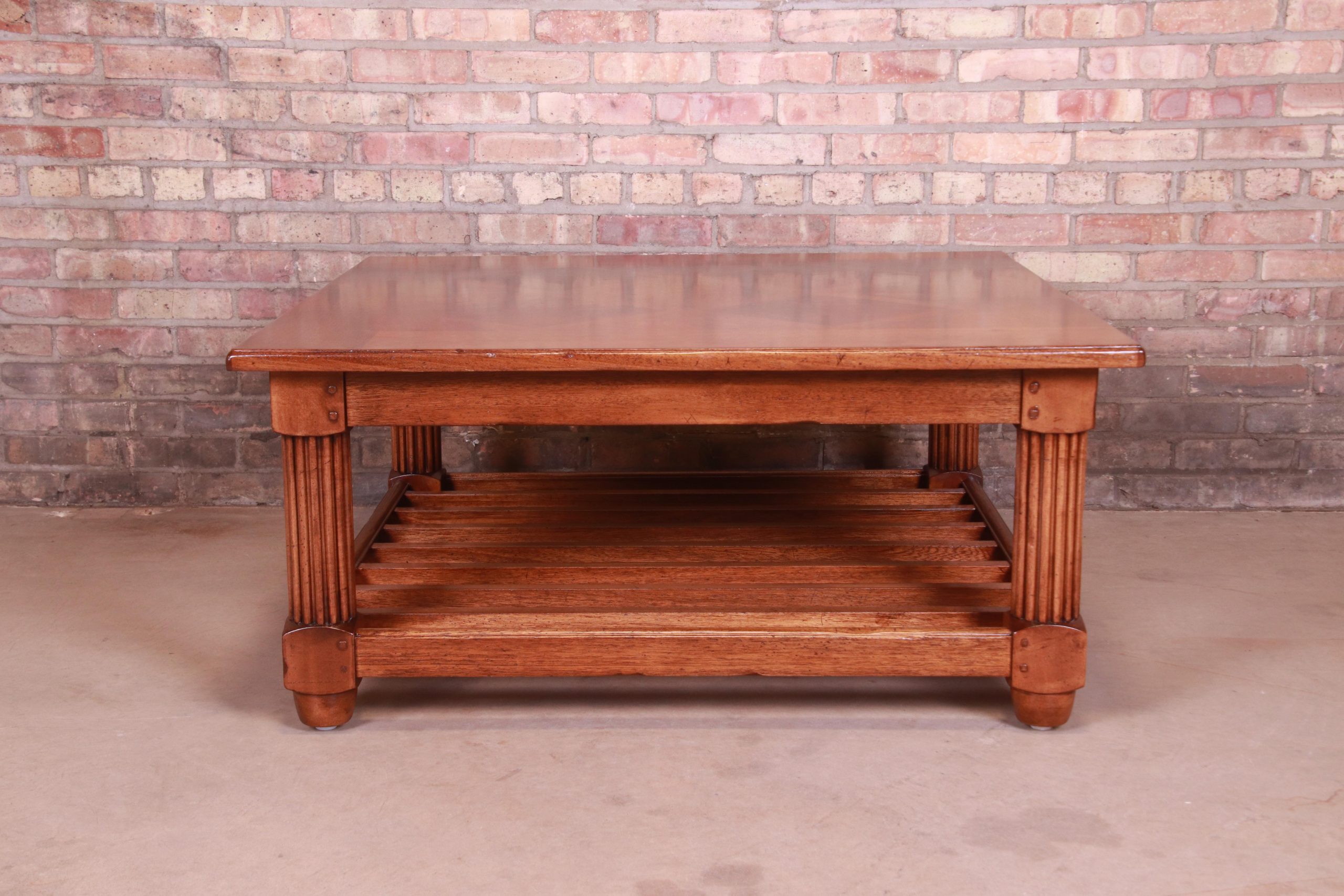 Baker Furniture Milling Road Italian Provincial Coffee Table, Newly Refinished - Image 9