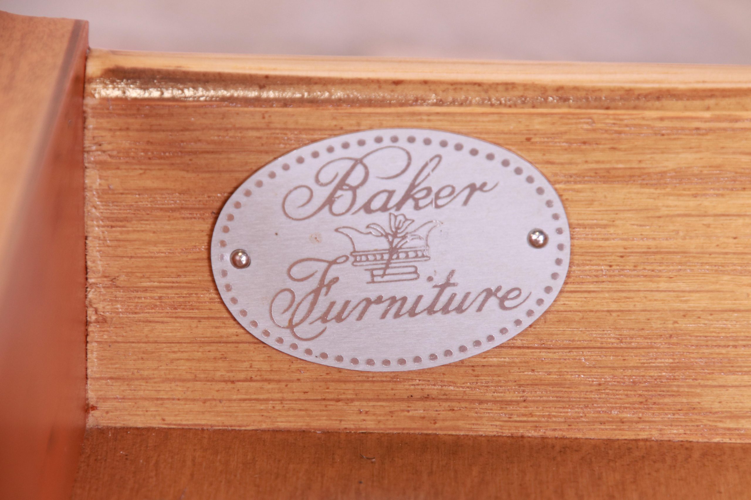 Baker Furniture Queen Anne Cherry and Burl Wood Console or Sofa Table, Newly Refinished - Image 13