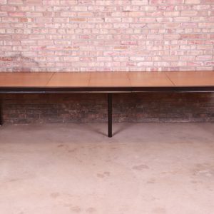 Harvey Probber Teak and Ebonized Mahogany Extension Dining Table, Newly Refinished