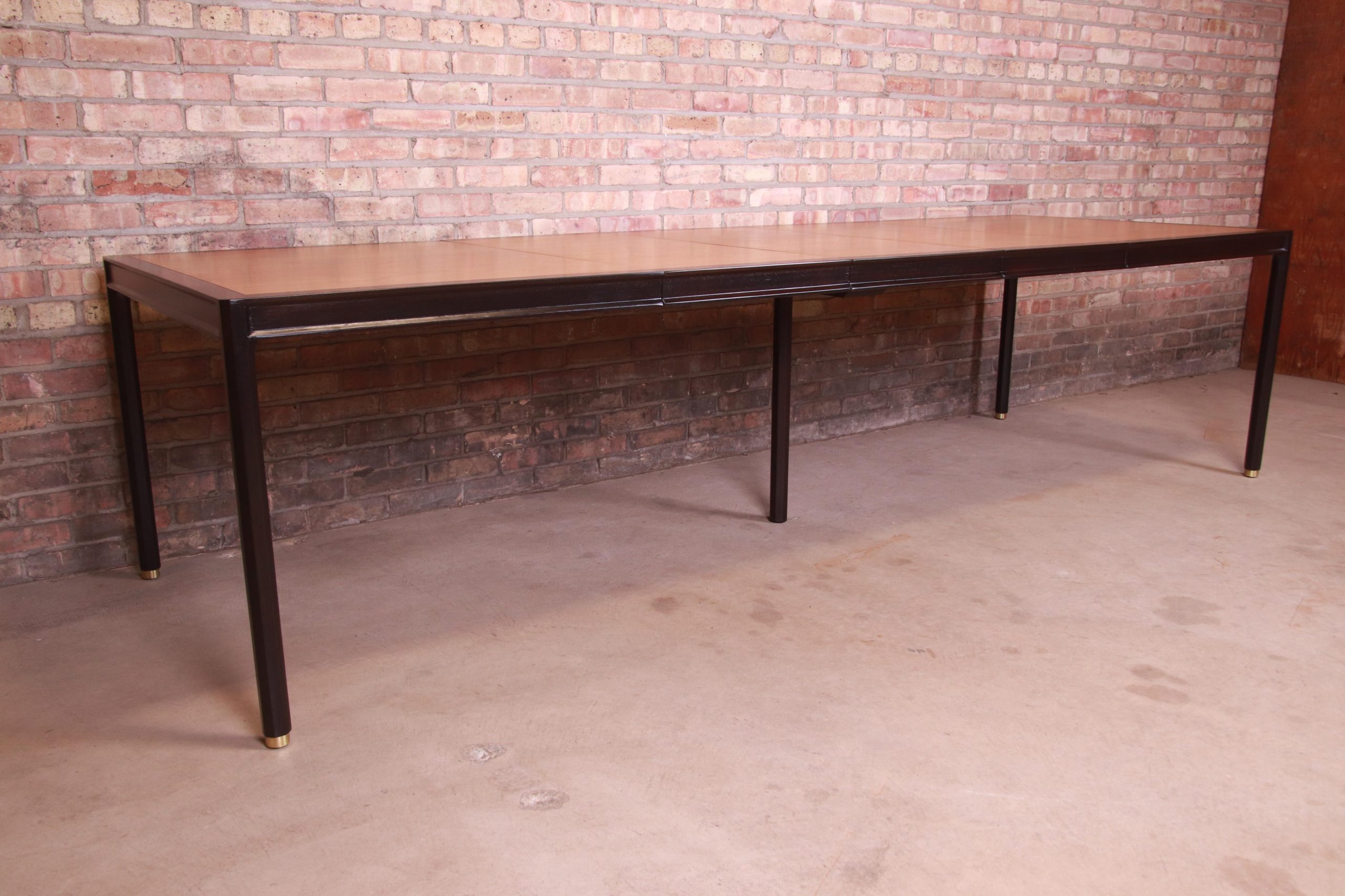 Harvey Probber Teak and Ebonized Mahogany Extension Dining Table, Newly Refinished - Image 6