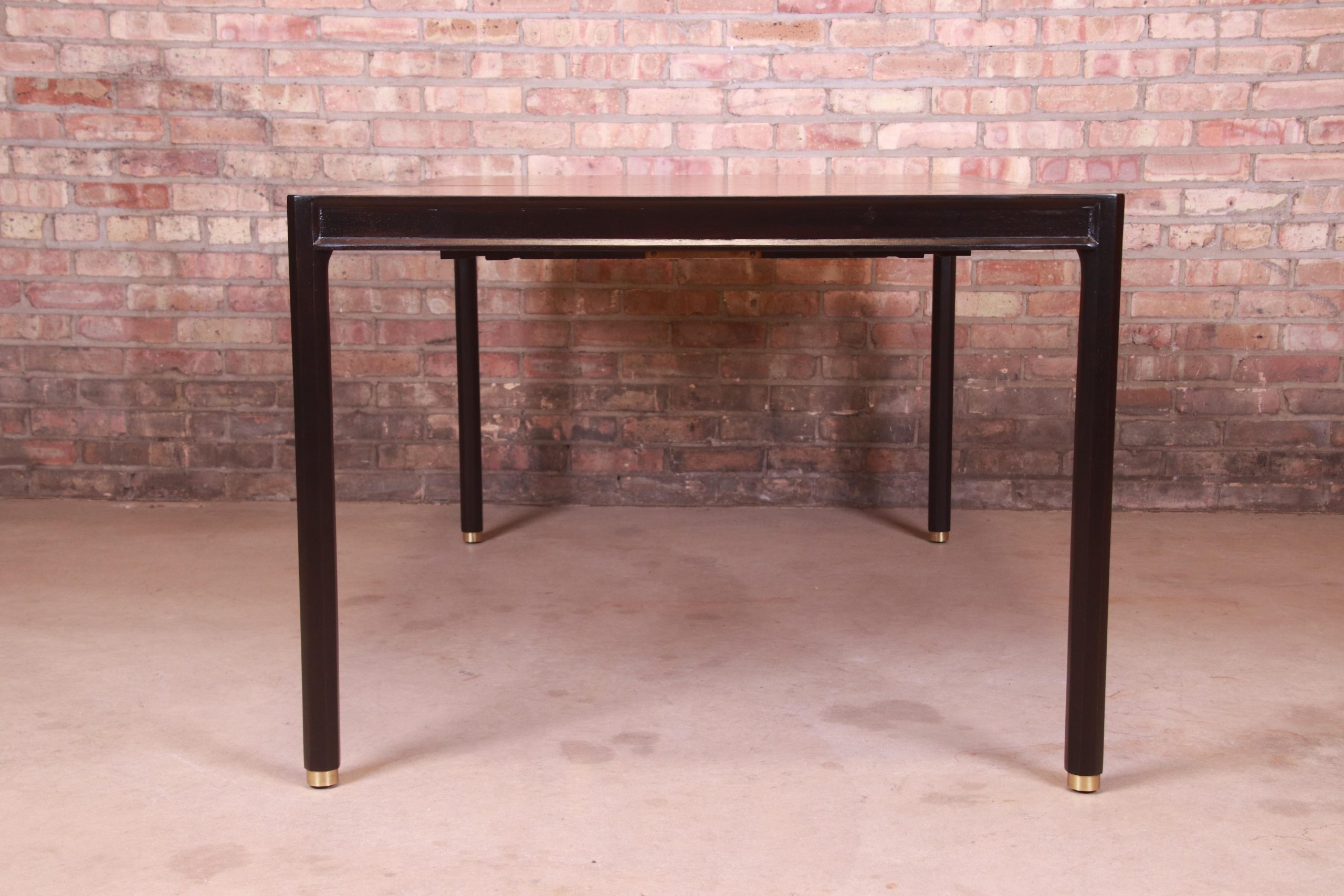 Harvey Probber Teak and Ebonized Mahogany Extension Dining Table, Newly Refinished - Image 12