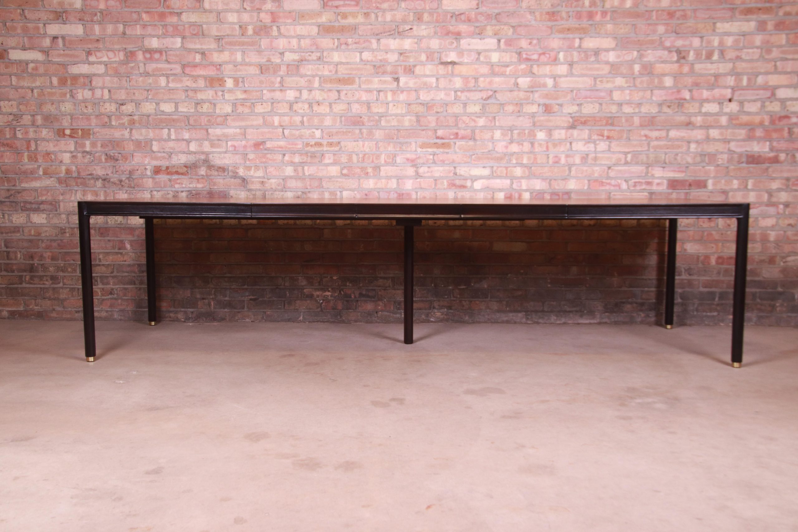 Harvey Probber Teak and Ebonized Mahogany Extension Dining Table, Newly Refinished - Image 3