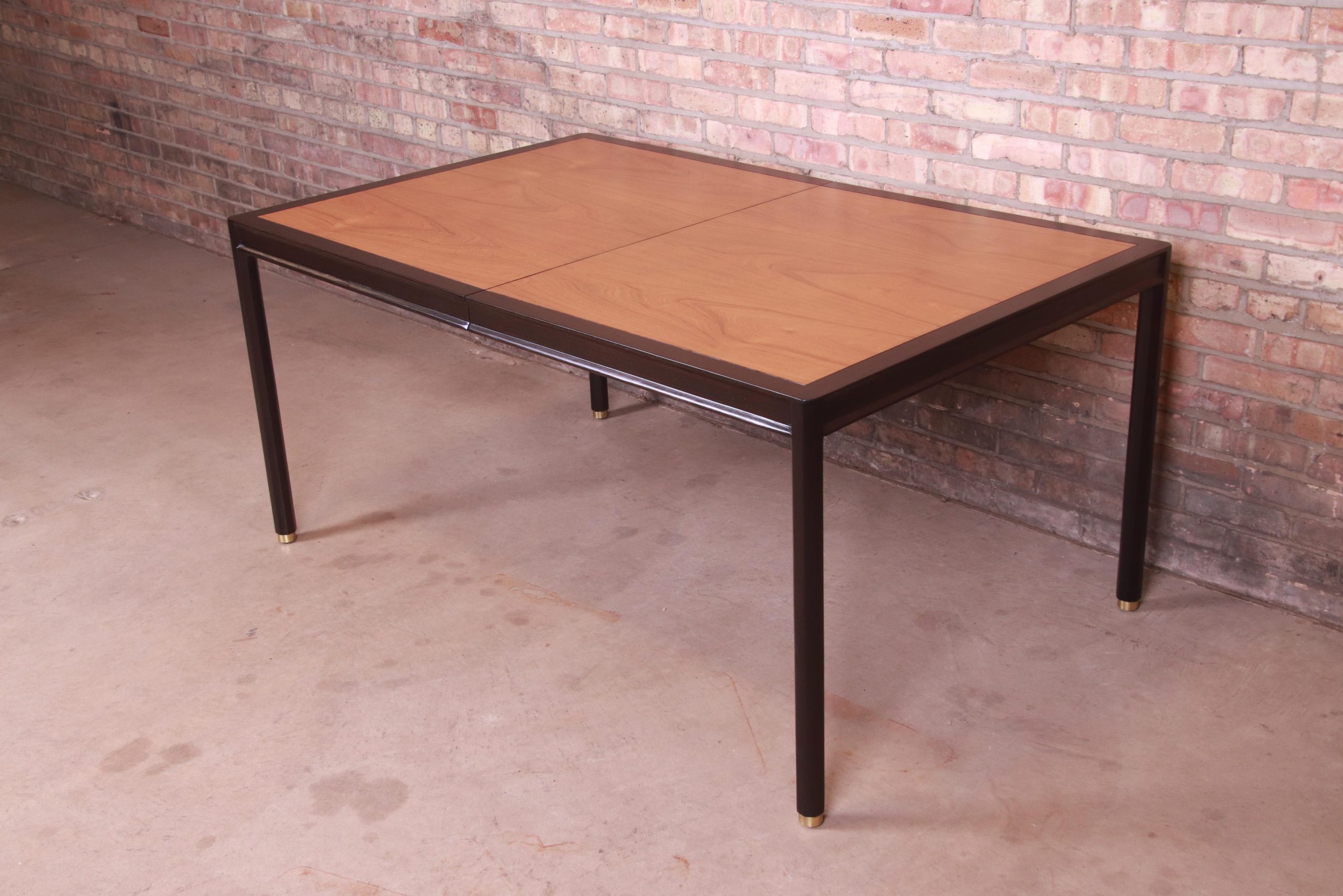Harvey Probber Teak and Ebonized Mahogany Extension Dining Table, Newly Refinished - Image 10