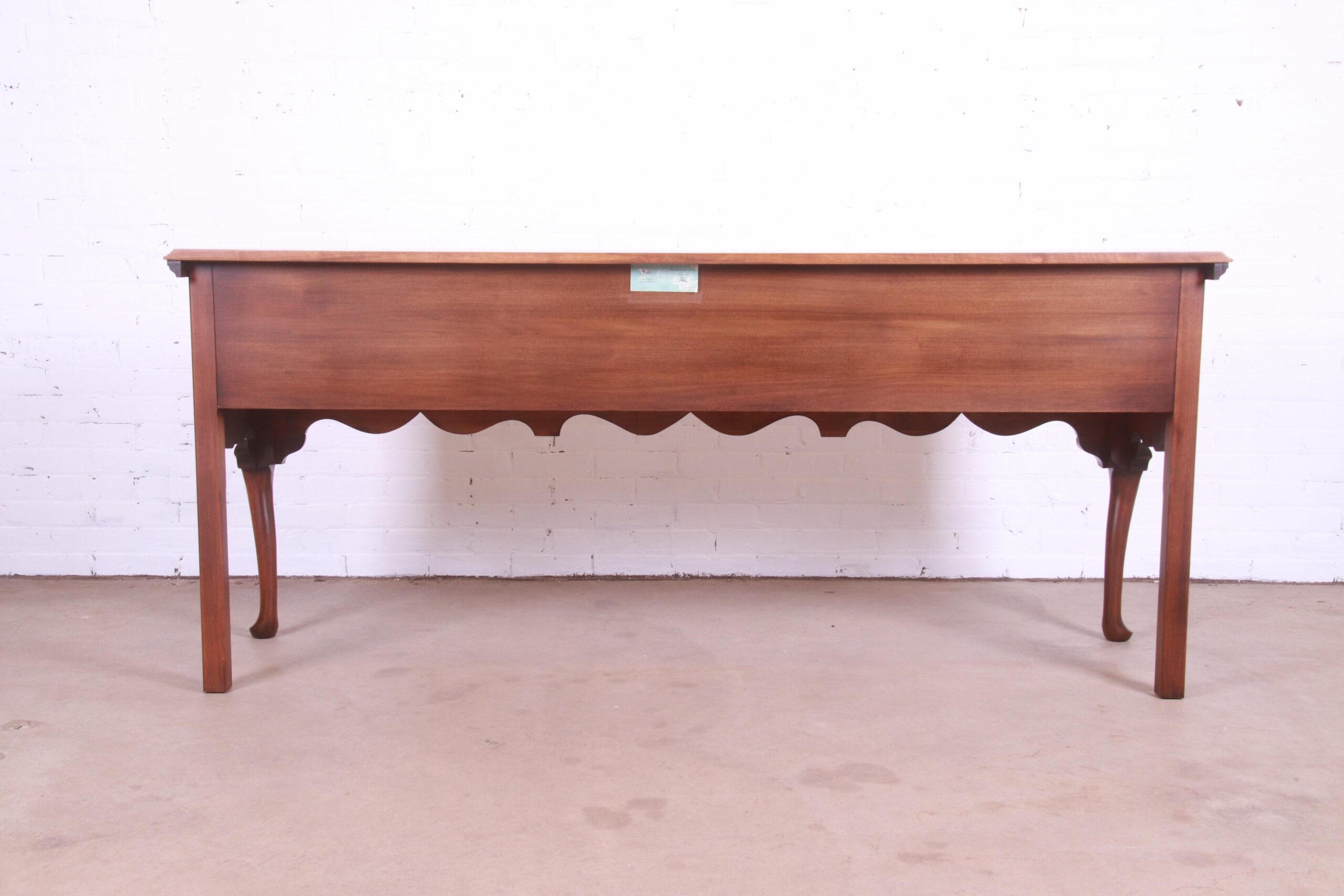 Henkel Harris Queen Anne Solid Walnut Sideboard Credenza, Newly Refinished - Image 12