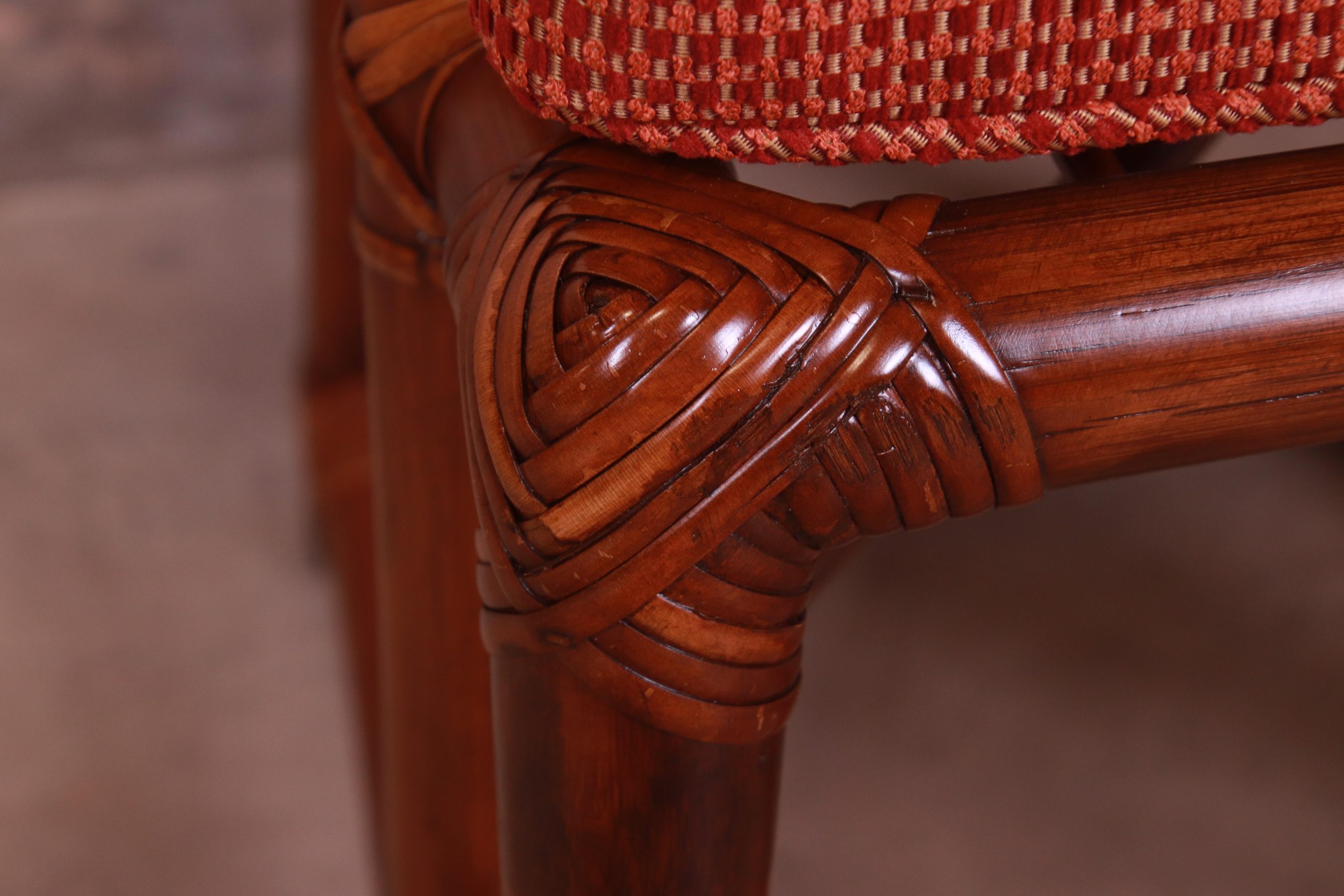 Henry Olko for Willow and Reed Pagoda Collection Sculpted Rattan and Cane Throne Chairs, Fully Restored - Image 10