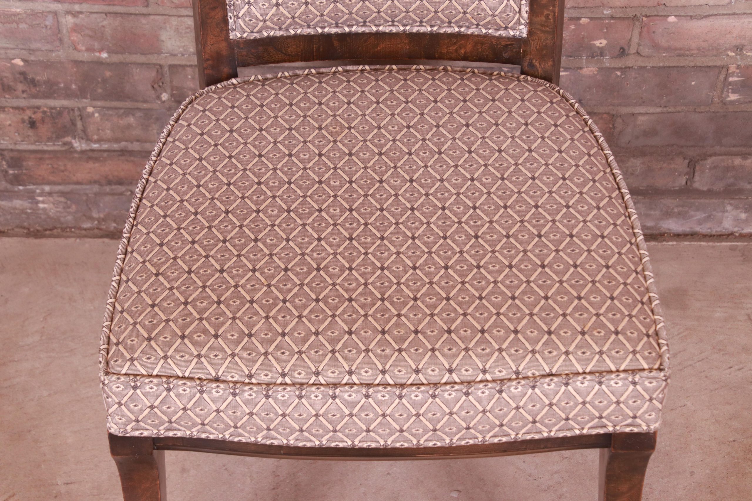 Mastercraft Mid-Century Hollywood Regency Burl Wood Dining Chairs, Set of Six - Image 9