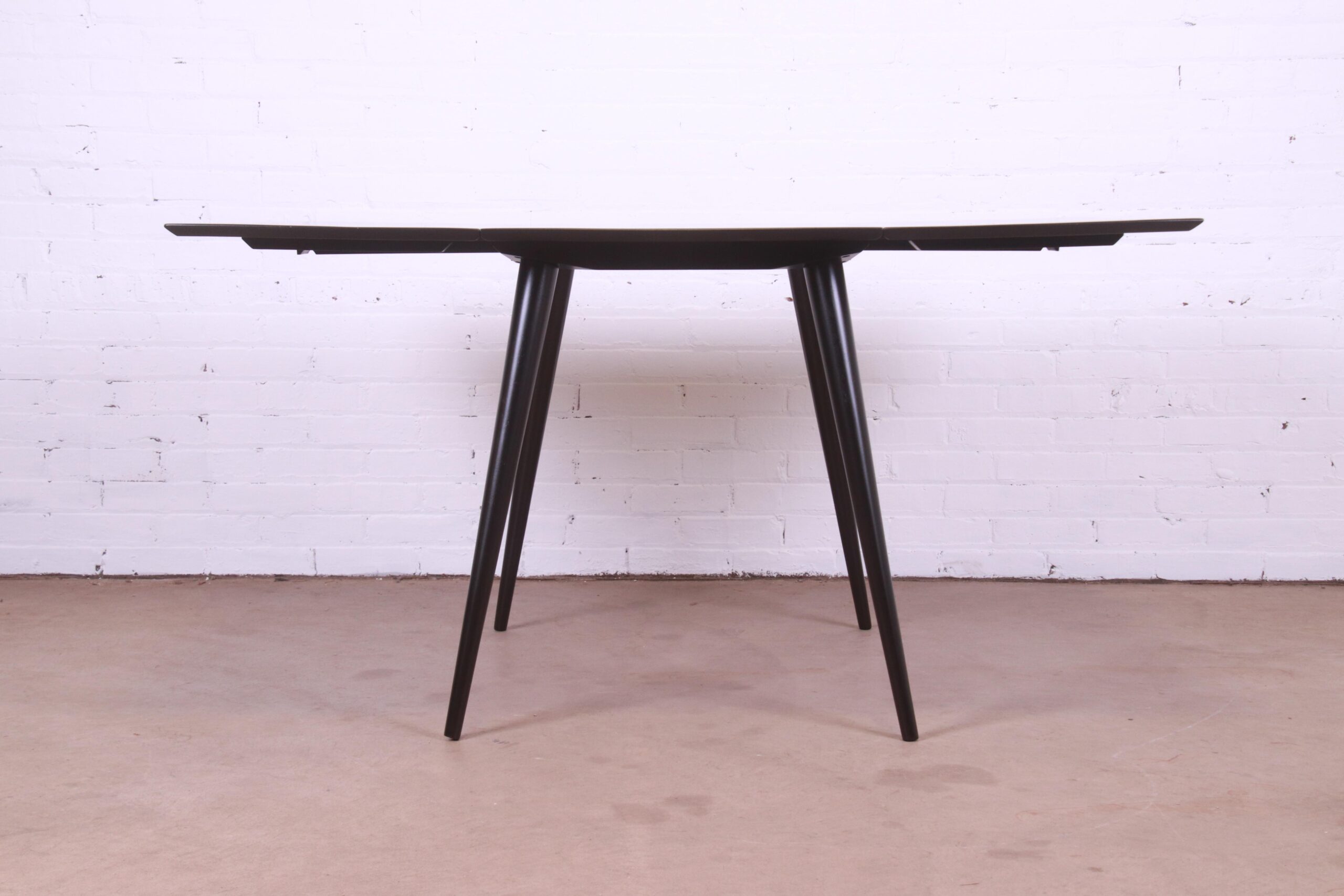 Paul McCobb Planner Group Black Lacquered Solid Maple Drop Leaf Dining Table, Newly Refinished - Image 8