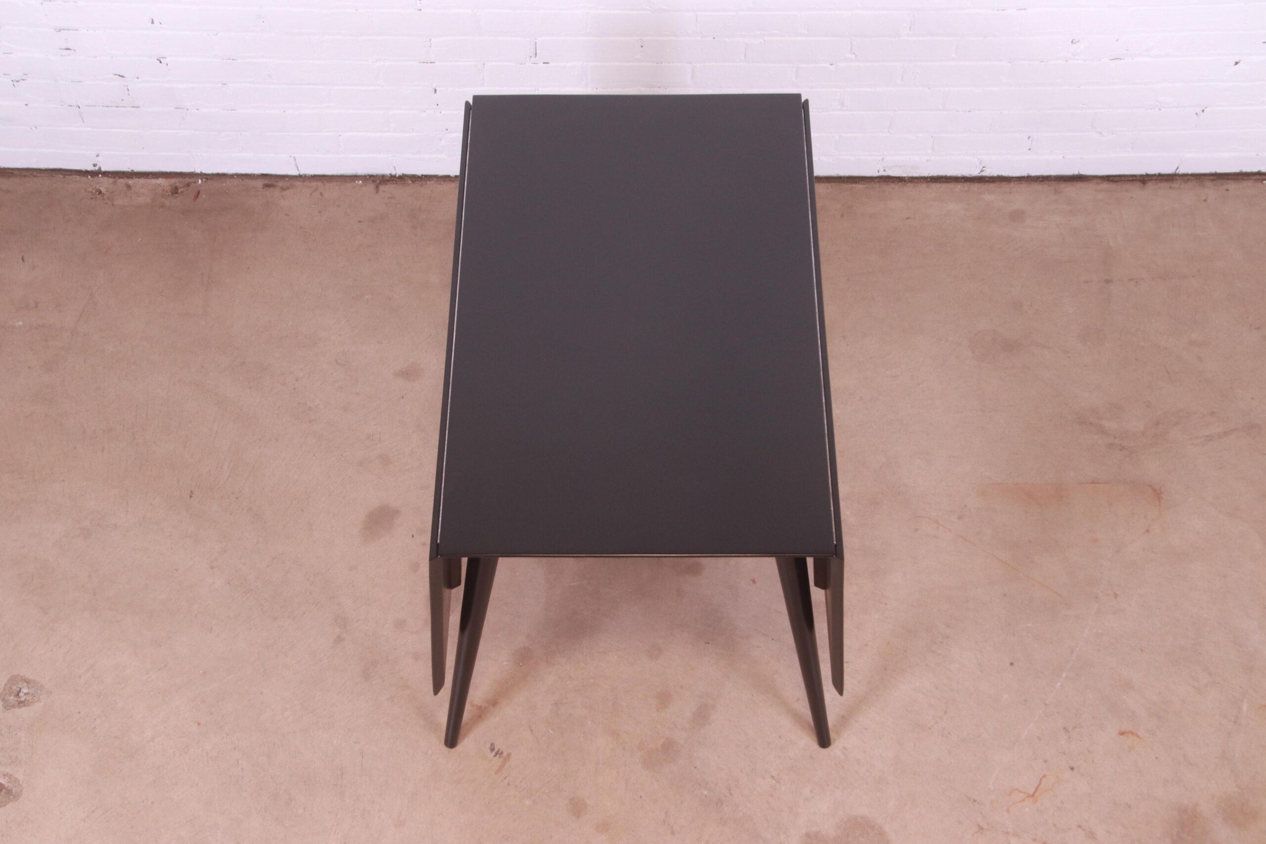 Paul McCobb Planner Group Black Lacquered Solid Maple Drop Leaf Dining Table, Newly Refinished - Image 11