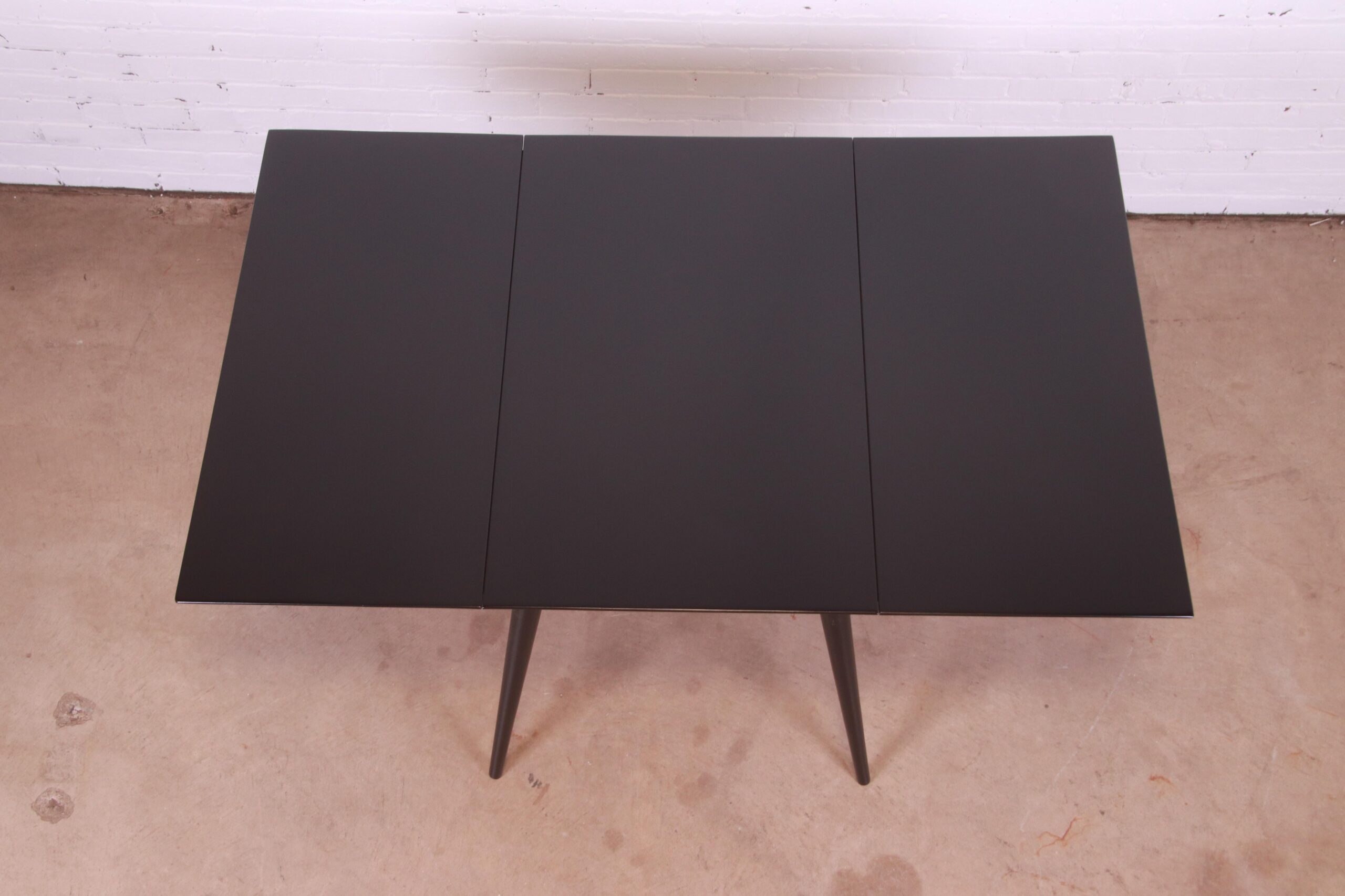 Paul McCobb Planner Group Black Lacquered Solid Maple Drop Leaf Dining Table, Newly Refinished - Image 6