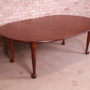 Stickley American Colonial Solid Cherry Wood Extension Dining Table, Newly Refinished