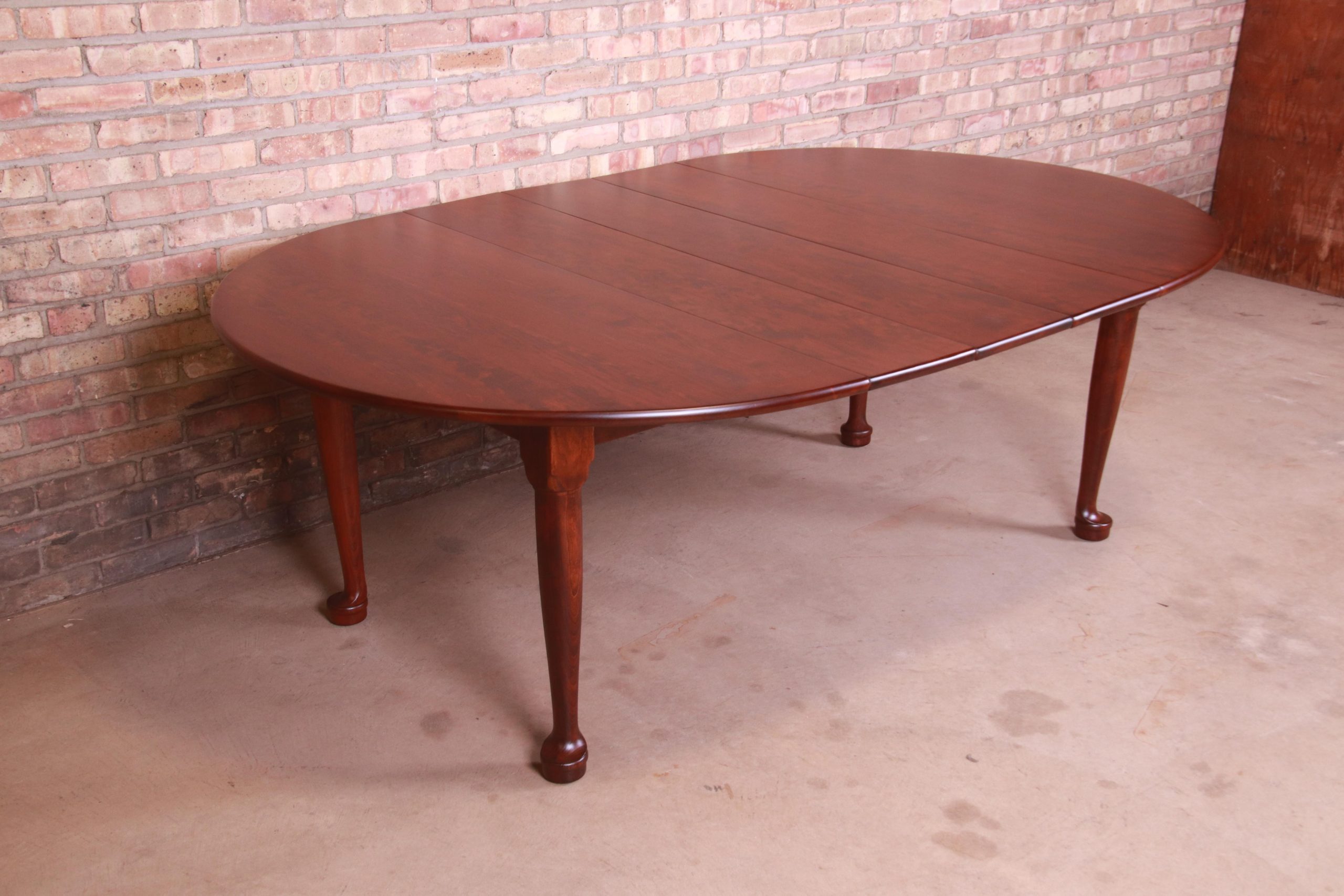 Stickley American Colonial Solid Cherry Wood Extension Dining Table, Newly Refinished