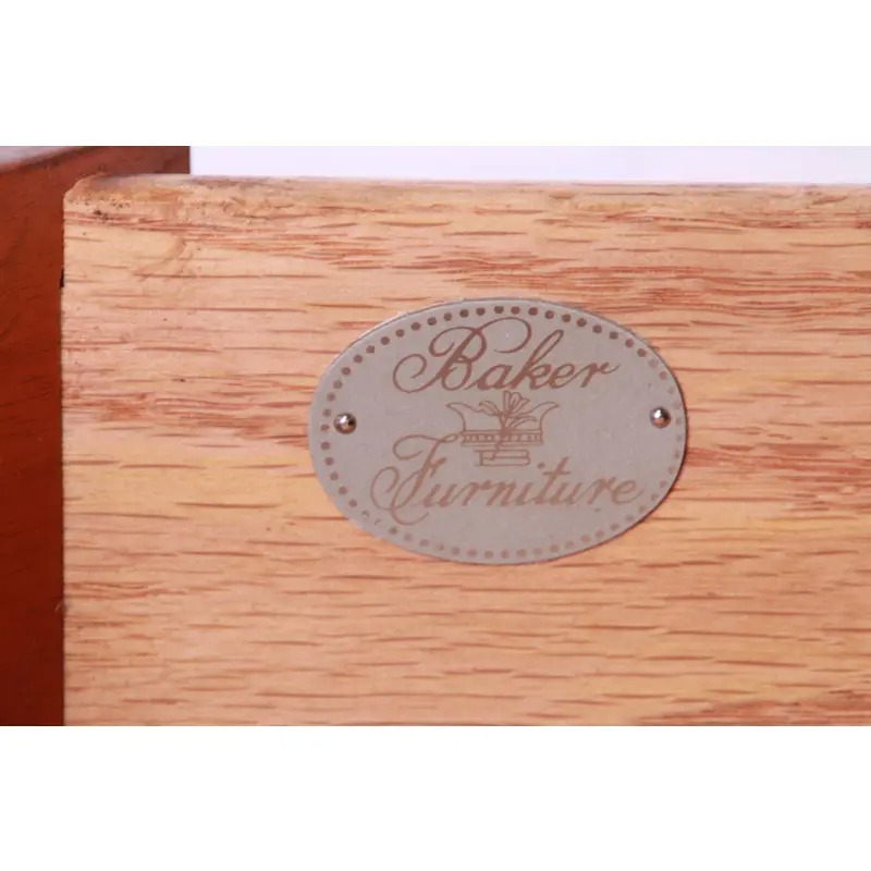 Baker Furniture Federal Inlaid Mahogany and Satinwood Demilune Cabinet - Image 12