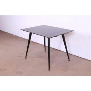 Paul McCobb Planner Group Mid-Century Modern Black Lacquered Extension Dinette Table, Newly Refinished