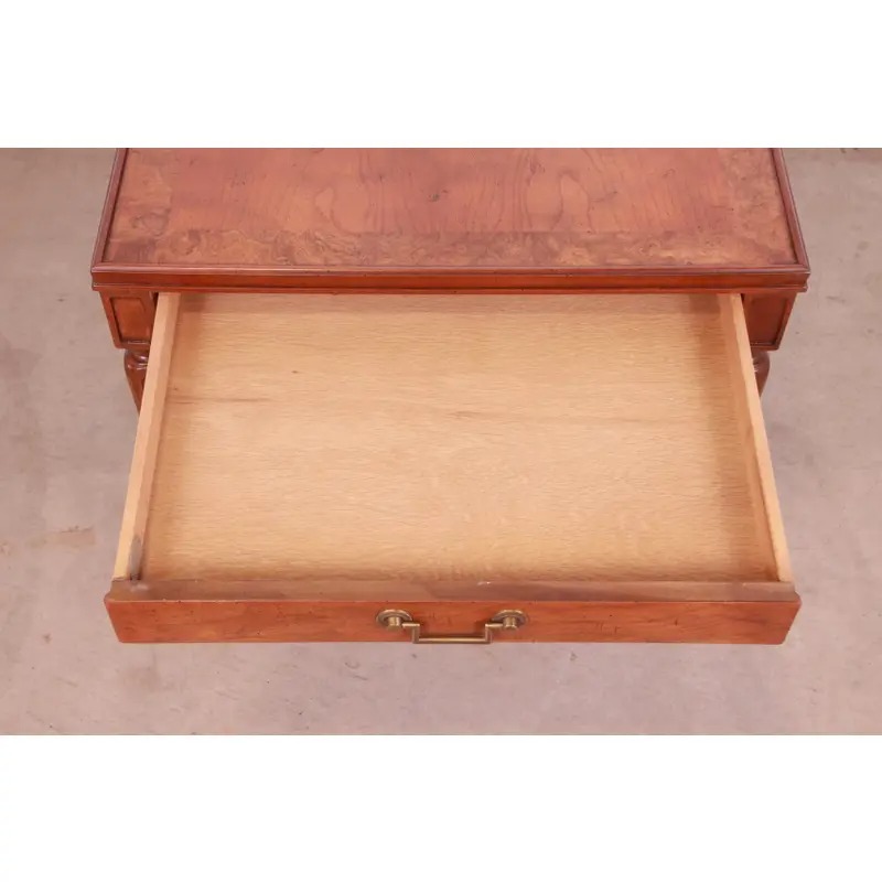 Baker Furniture French Regency Louis XVI Cherry and Burl Wood Tea Table - Image 7