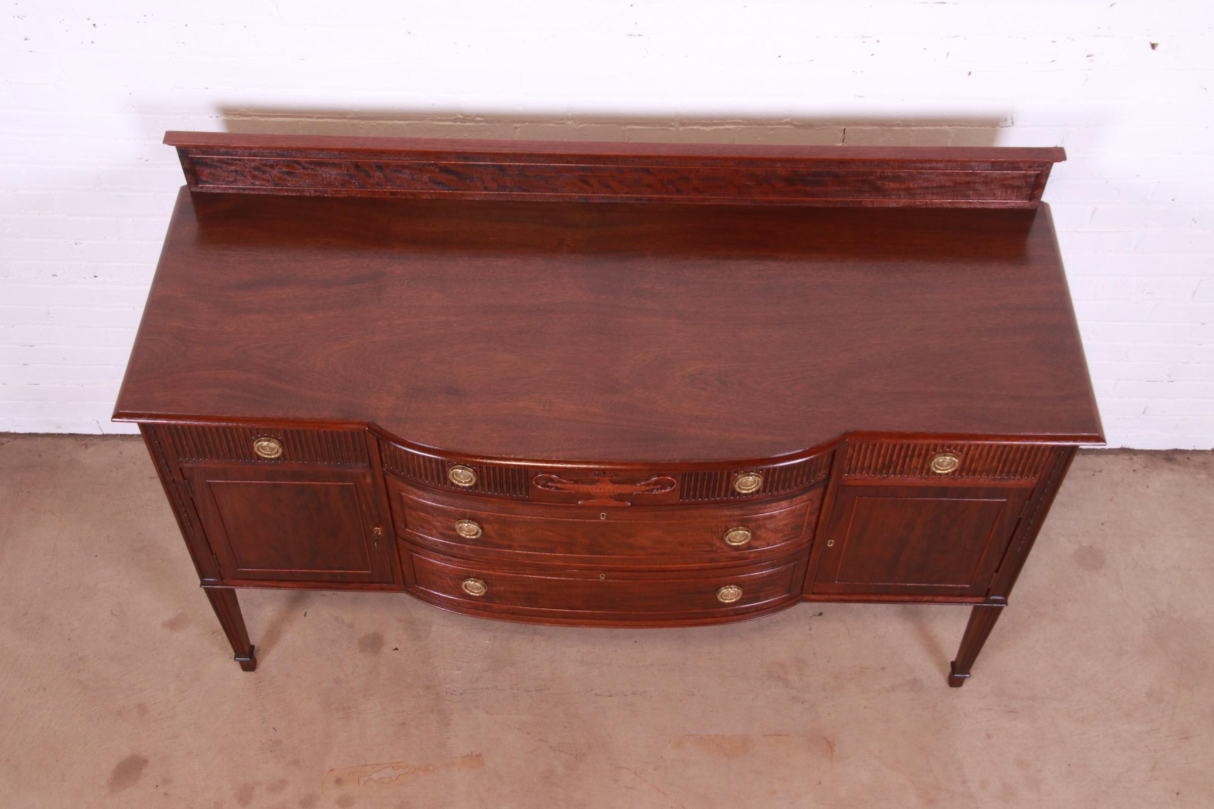 Antique French Regency Louis XVI Style Carved Mahogany Sideboard or Bar Cabinet, Newly Refinished - Image 10