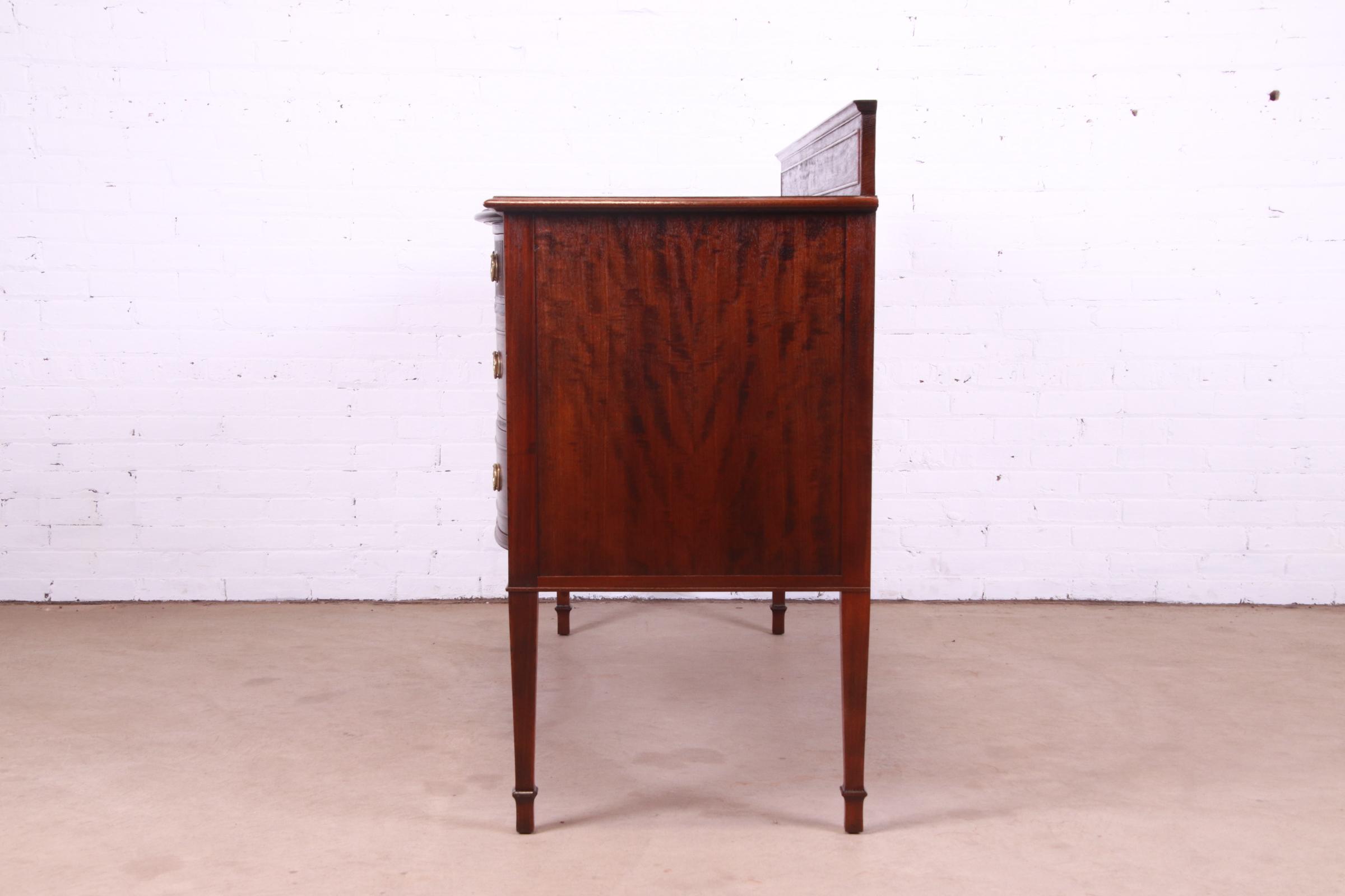 Antique French Regency Louis XVI Style Carved Mahogany Sideboard or Bar Cabinet, Newly Refinished - Image 11