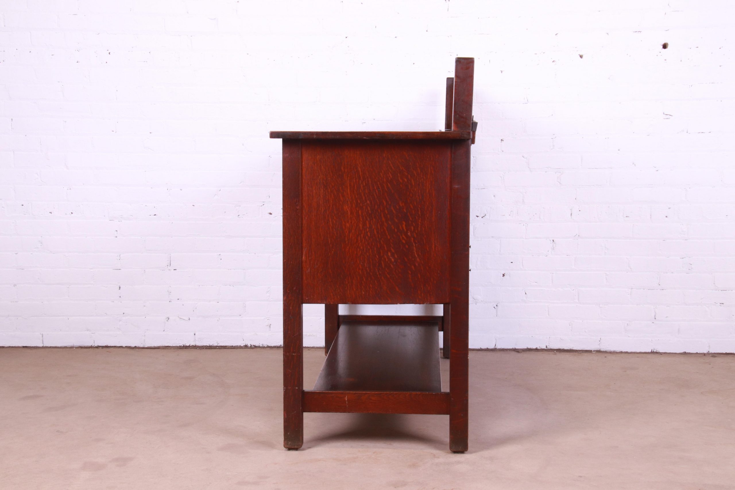 Antique Stickley Mission Oak Arts & Crafts Sideboard, Circa 1900 - Image 11
