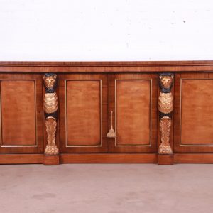 Drexel Heritage Empire Style Sideboard or Bar Cabinet With Carved Lions