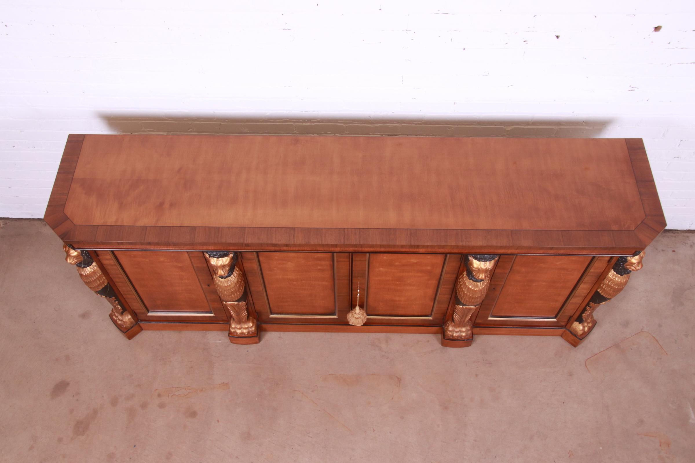 Drexel Heritage Empire Style Sideboard or Bar Cabinet With Carved Lions - Image 10