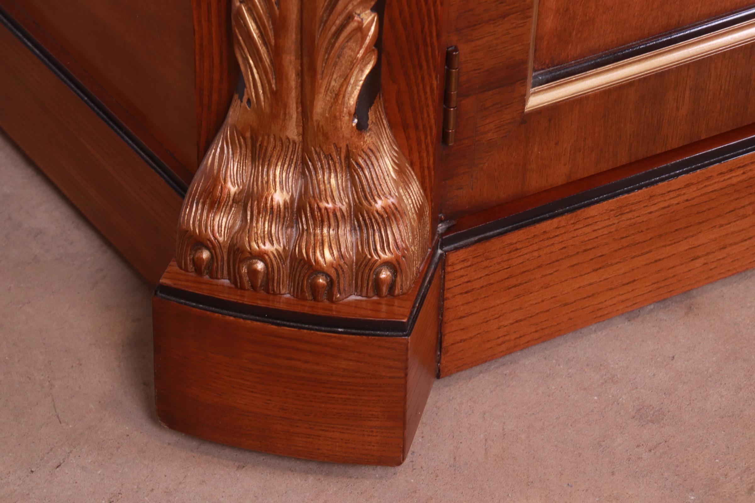 Drexel Heritage Empire Style Sideboard or Bar Cabinet With Carved Lions - Image 6