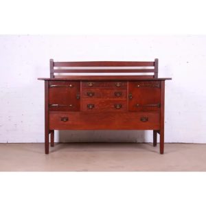 Gustav Stickley Mission Oak Arts & Crafts Sideboard, Circa 1900