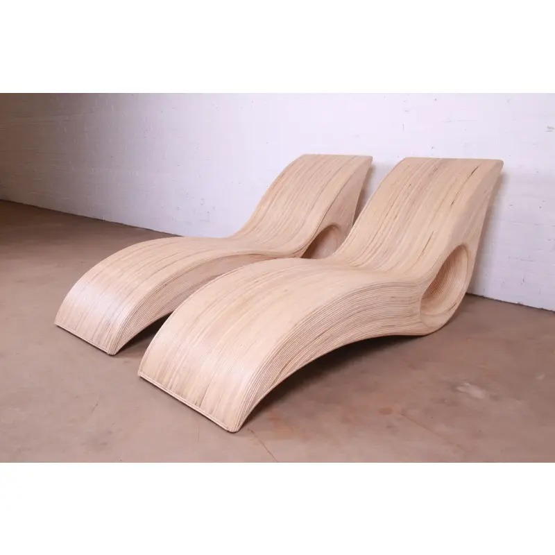 Betty Cobonpue Sculptural Split Reed Rattan Chaise Lounges, Pair - Image 3