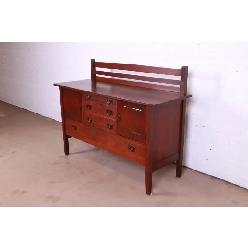 Gustav Stickley Mission Oak Arts & Crafts Sideboard, Circa 1900 - Image 3