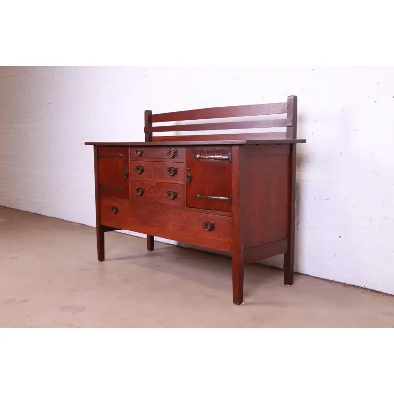 Gustav Stickley Mission Oak Arts & Crafts Sideboard, Circa 1900 - Image 4