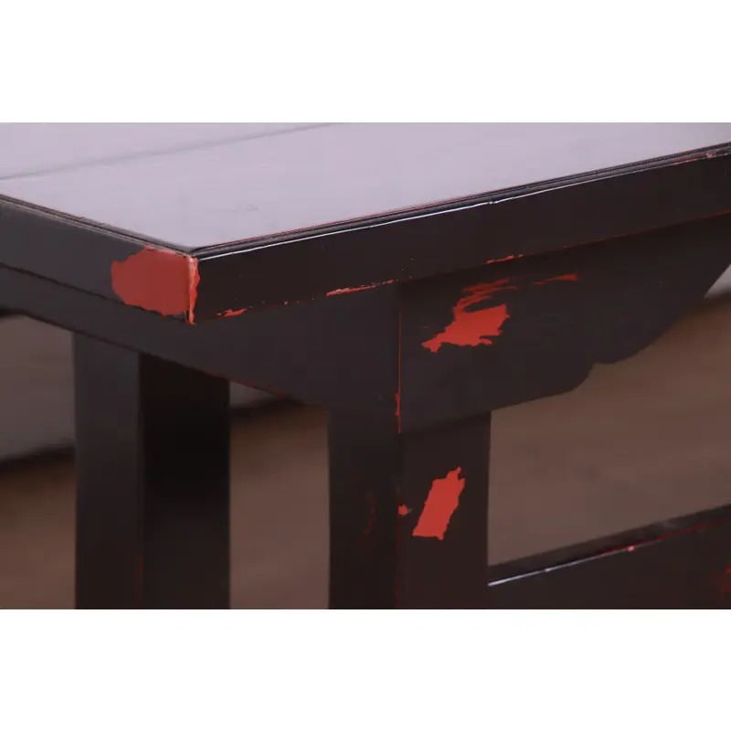 Baker Furniture Hollywood Regency Chinoiserie Monumental Black Lacquered Coffee Table - Image 5