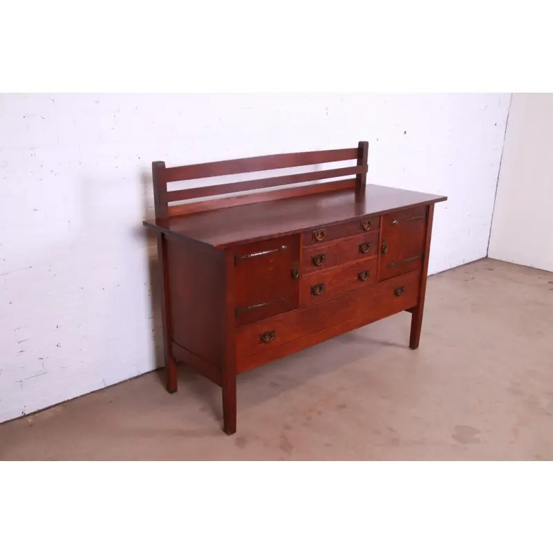 Gustav Stickley Mission Oak Arts & Crafts Sideboard, Circa 1900 - Image 5