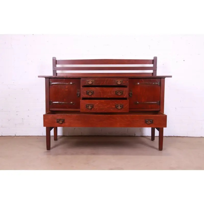 Gustav Stickley Mission Oak Arts & Crafts Sideboard, Circa 1900 - Image 6