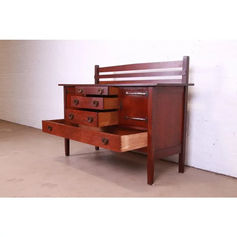 Gustav Stickley Mission Oak Arts & Crafts Sideboard, Circa 1900 - Image 7