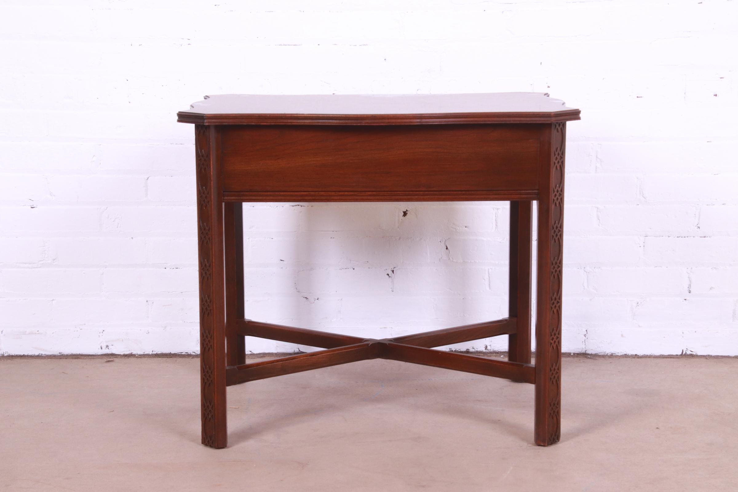 Late 20th Century Ethan Allen Georgian Carved Cherry Wood Tea Table or Occasional Side Table - Image 10