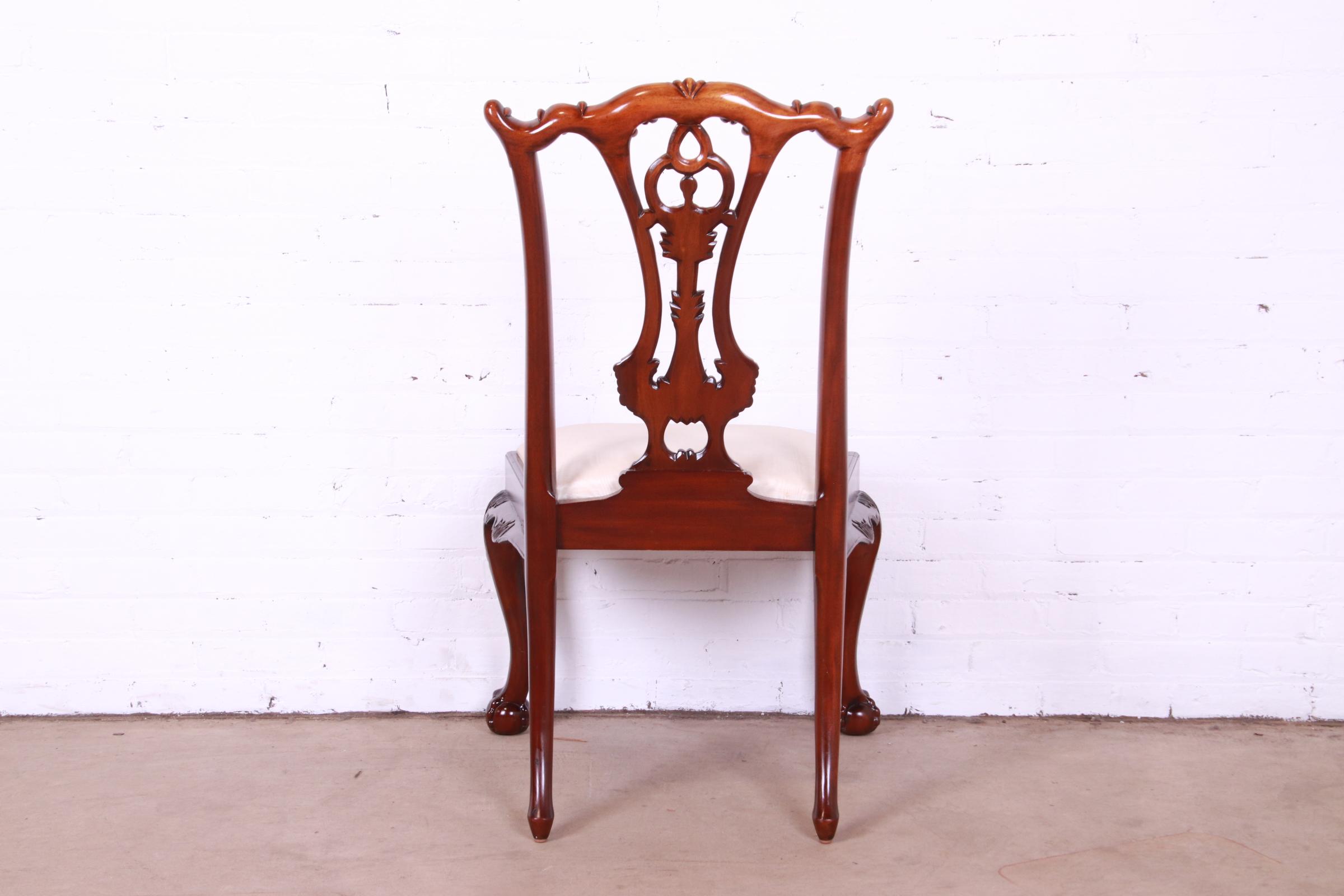 Maitland Smith Chippendale Carved Mahogany Dining Chairs, Set of Six - Image 9