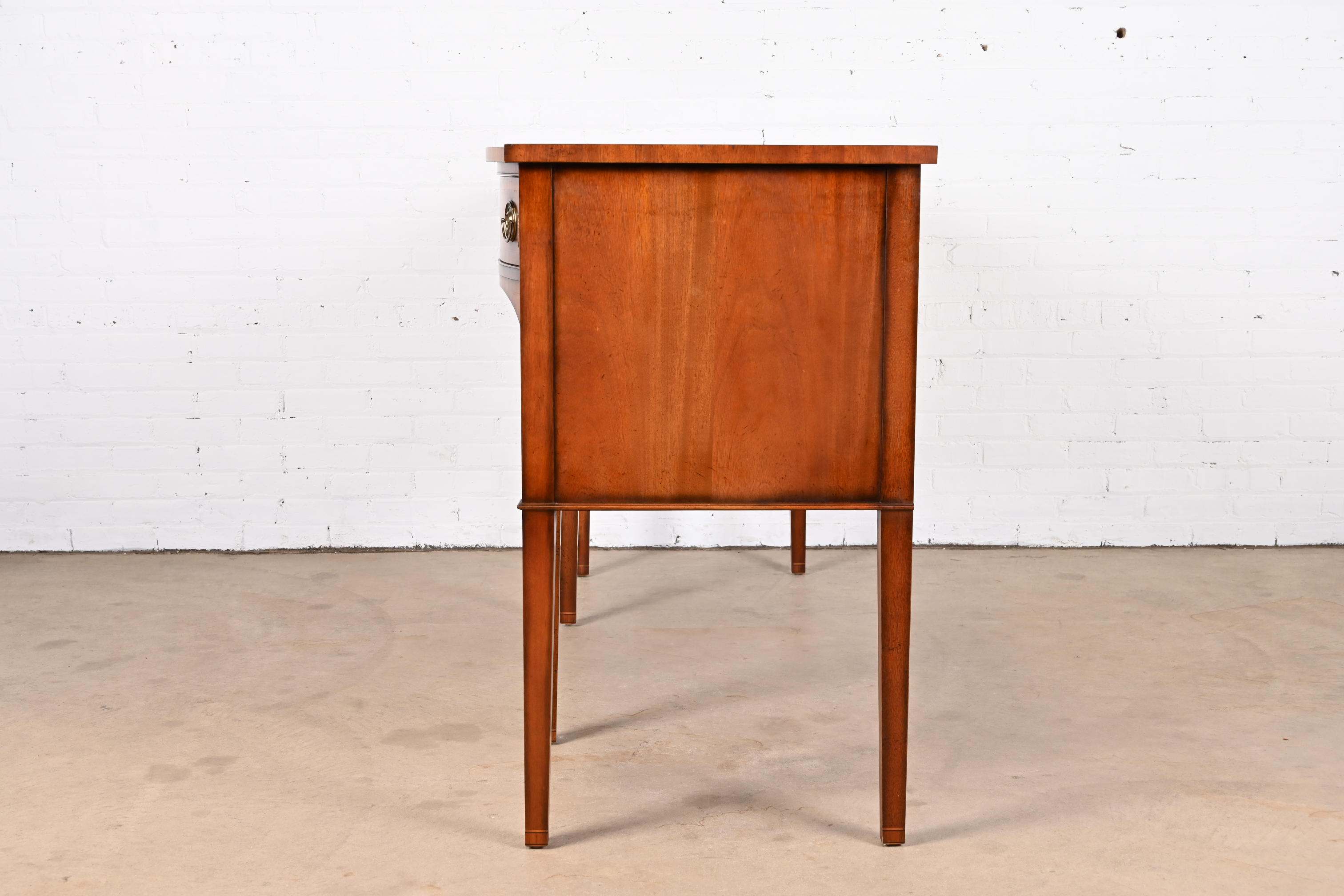 Baker Furniture Georgian Banded Mahogany Serpentine Front Sideboard Credenza - Image 10