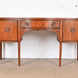 Baker Furniture Georgian Banded Mahogany Serpentine Front Sideboard Credenza