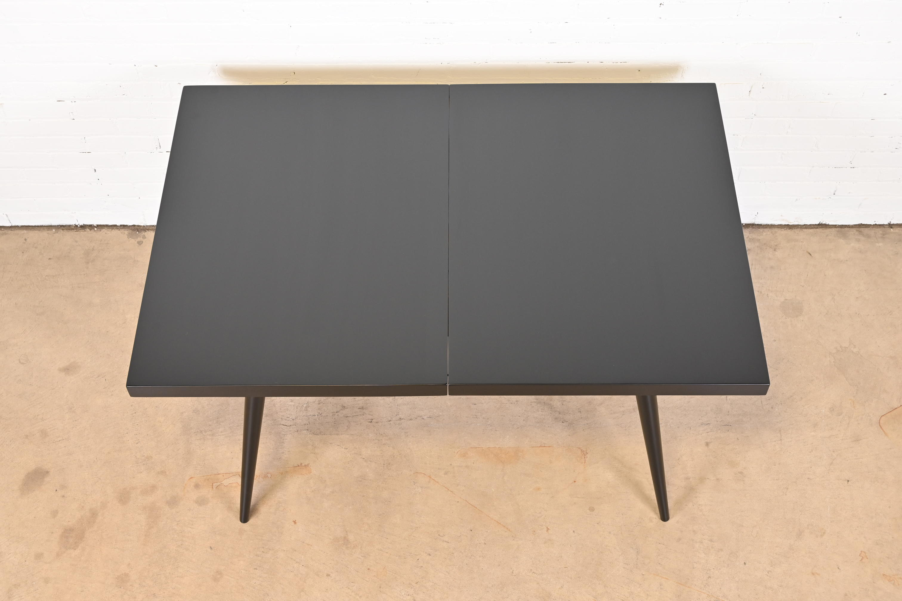 Paul McCobb Planner Group Black Lacquered Extension Dining Table, Newly Refinished - Image 11