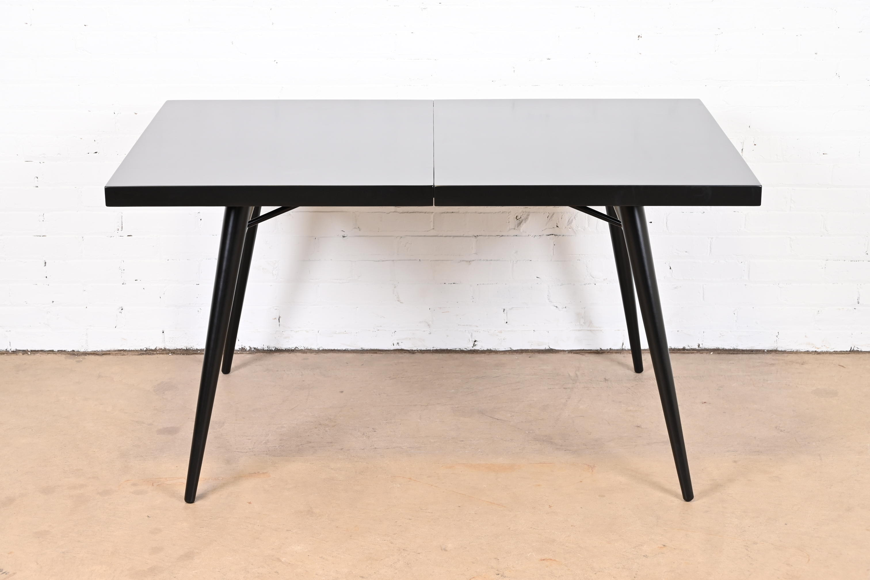 Paul McCobb Planner Group Black Lacquered Extension Dining Table, Newly Refinished - Image 6