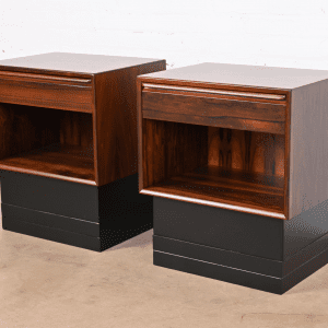 Westnofa Scandinavian Modern Rosewood Nightstands, Newly Refinished