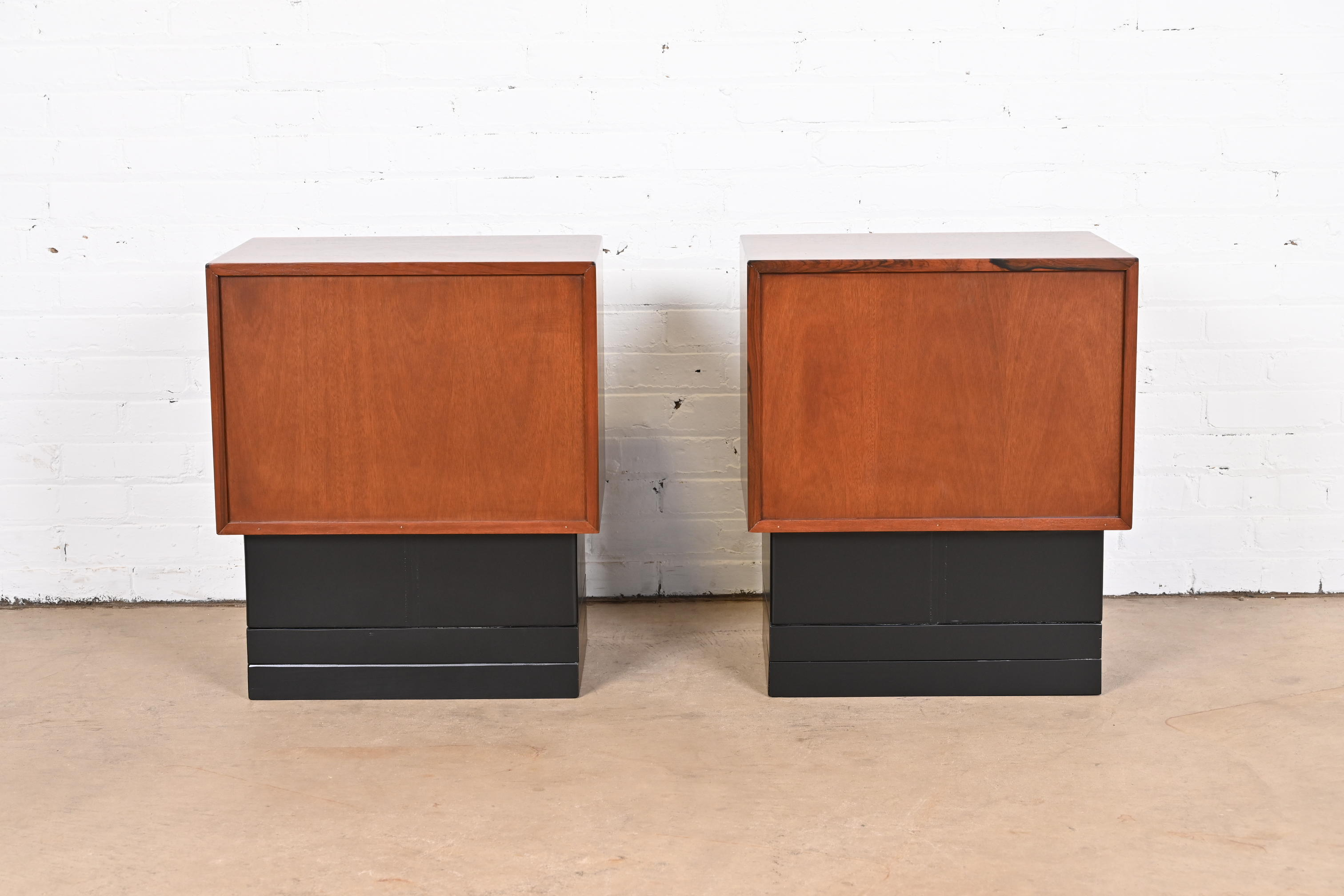 Westnofa Scandinavian Modern Rosewood Nightstands, Newly Refinished - Image 12