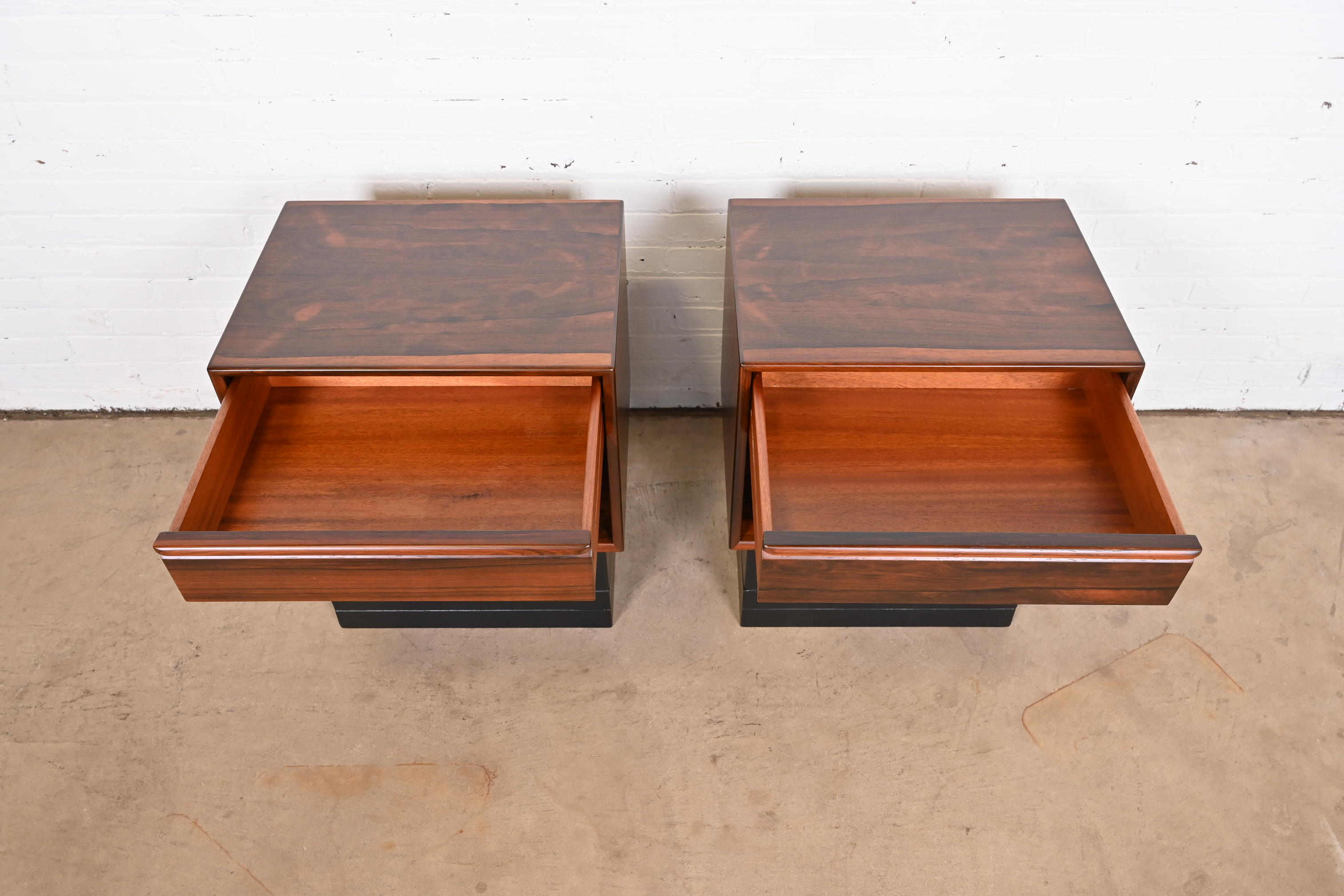 Westnofa Scandinavian Modern Rosewood Nightstands, Newly Refinished - Image 7