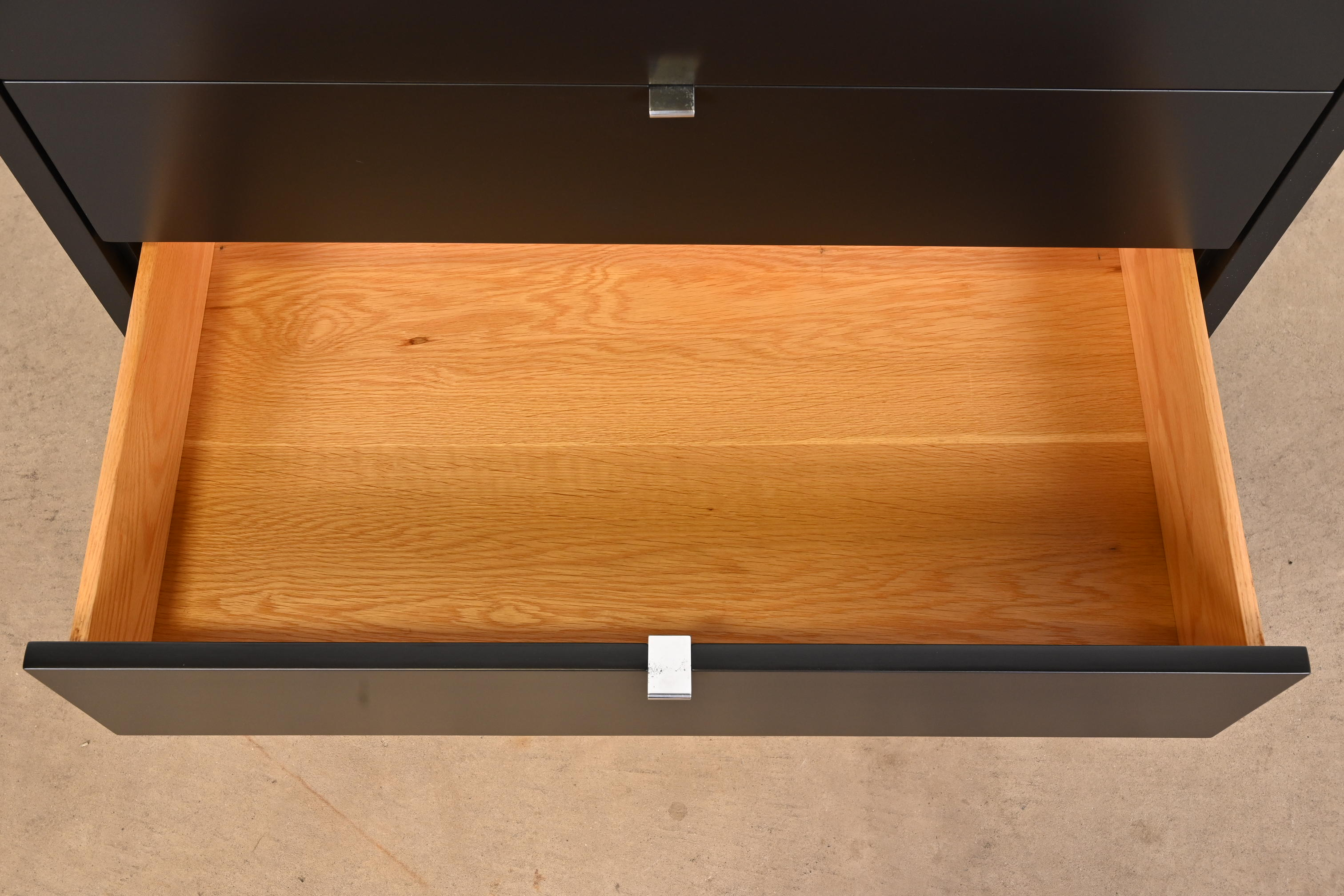 Florence Knoll Mid-Century Modern Black Lacquered Chest of Drawers, Newly Refinished - Image 9