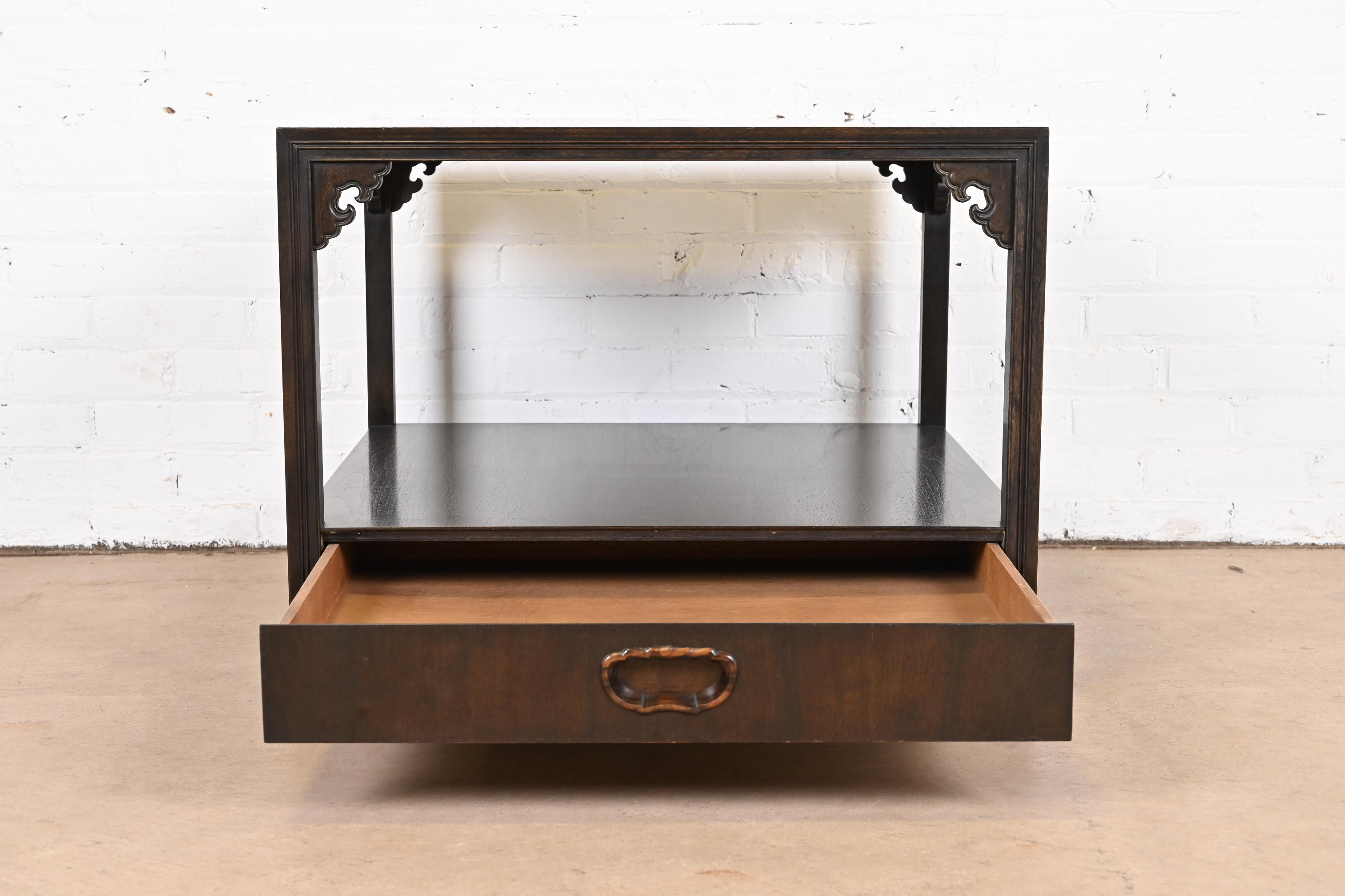 Michael Taylor for Baker Far East Collection Chinoiserie Rosewood Cocktail Table or Occasional Side Table - Image 8