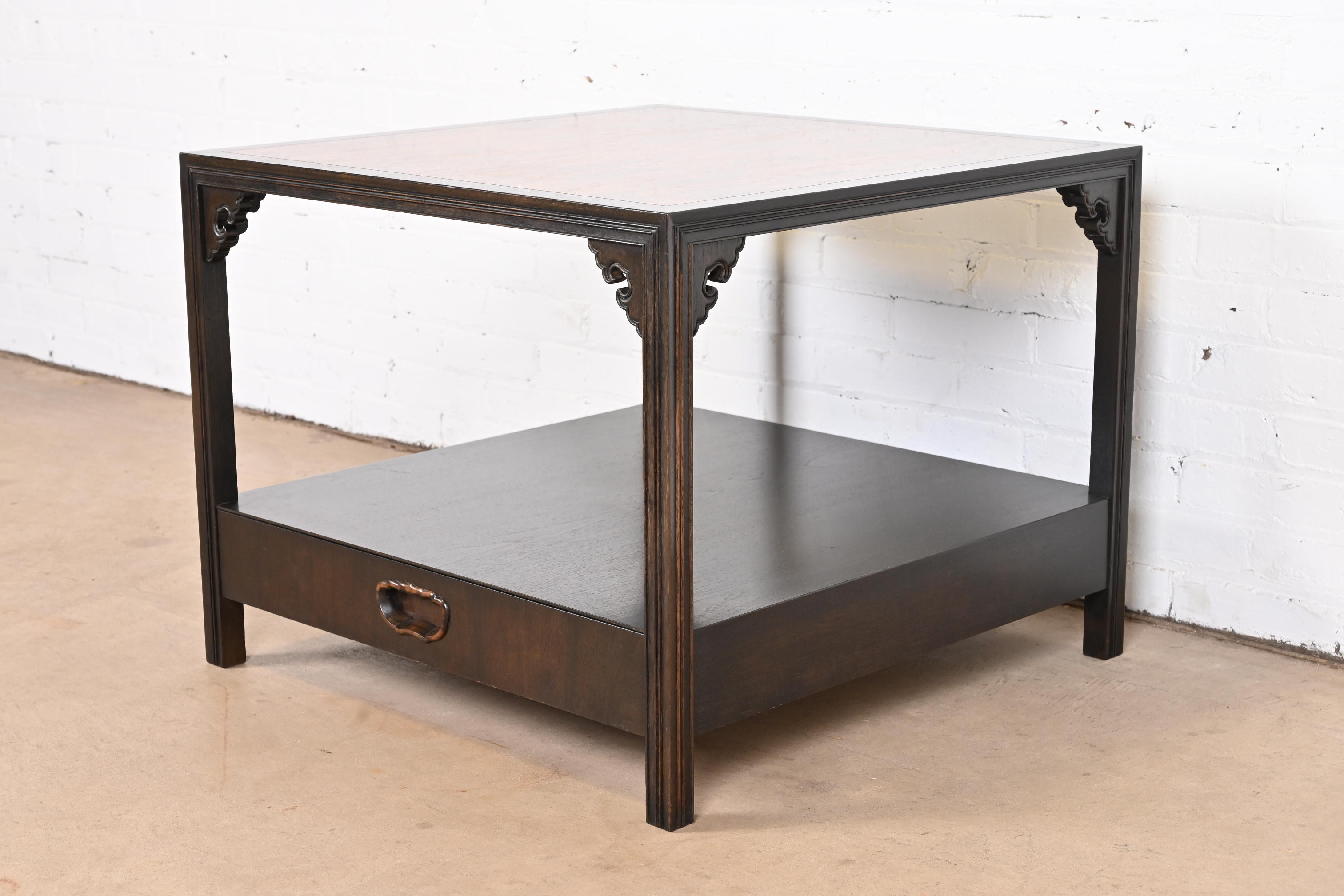 Michael Taylor for Baker Far East Collection Chinoiserie Rosewood Cocktail Table or Occasional Side Table - Image 2