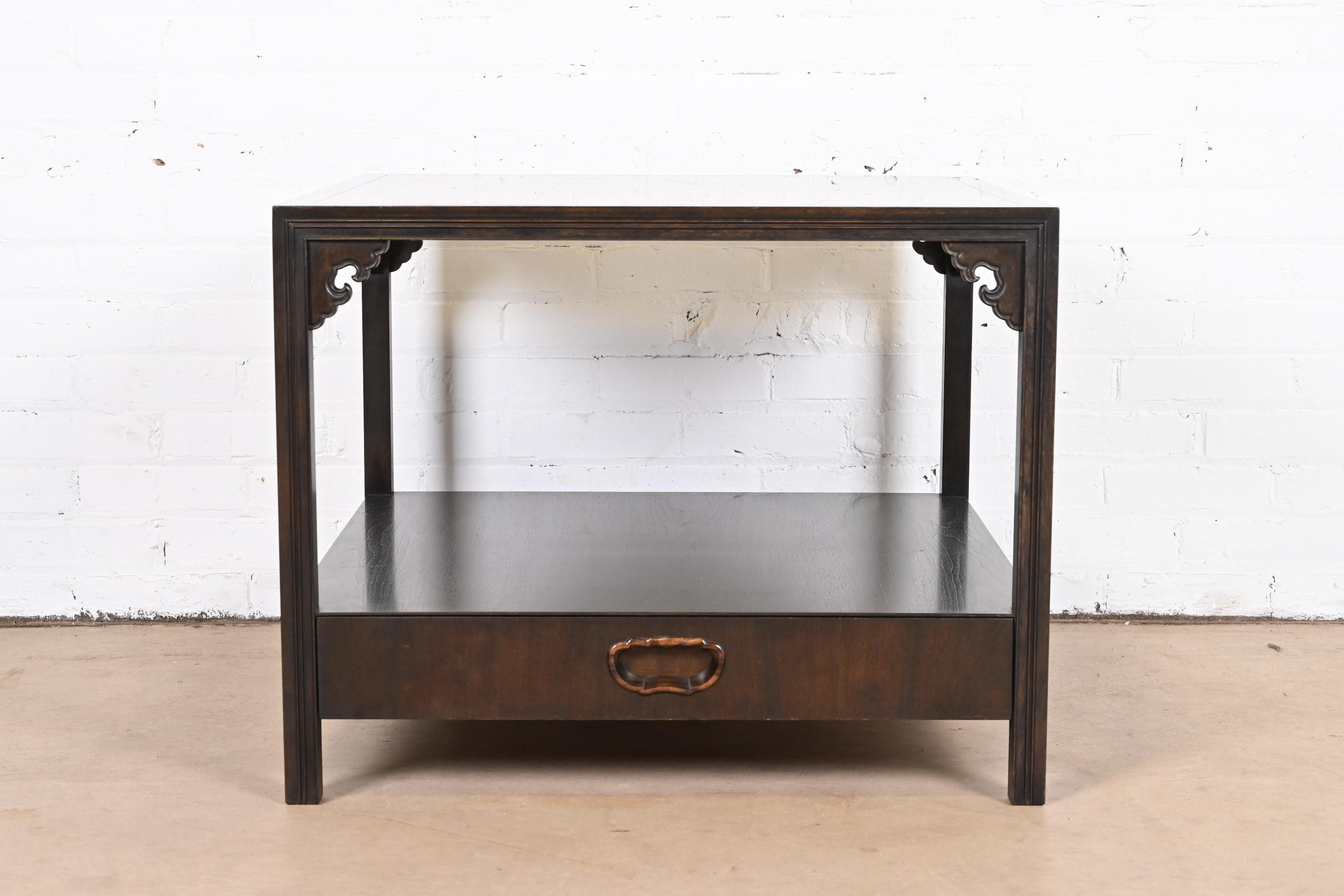 Michael Taylor for Baker Far East Collection Chinoiserie Rosewood Cocktail Table or Occasional Side Table - Image 4